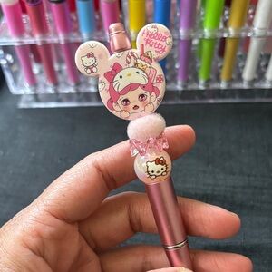 Hello Kitty Pink and White Pen with Cute Character Topper